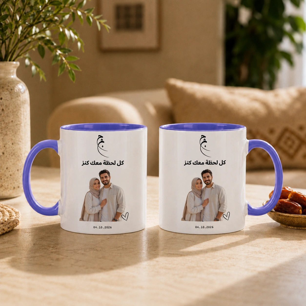 Custom Photo,Name And Calendar Date For Couple – Personalized Mug