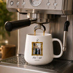 Custom Photo, Names And Calendar For Couples – Personalized Tapered Mug