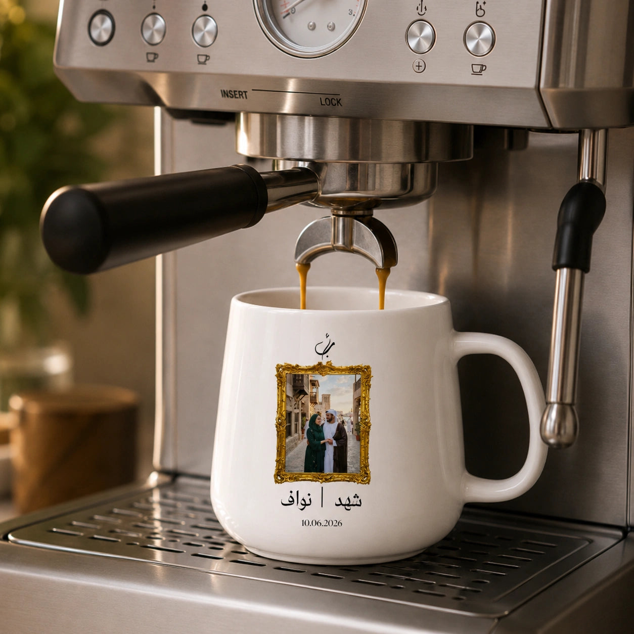 Custom Photo, Names And Calendar For Couples – Personalized Tapered Mug