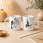 Custom Photo Line Art And Name For Dad–Personalized Mug