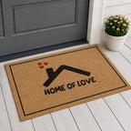 Custom Welcome Message For New House - Personalized Non-Slip Faux Coir Square Doormat