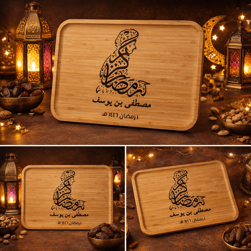 Personalized Ramadan Gift Tray – Custom Name Arabic Engraving
