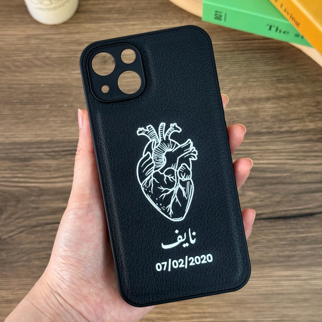 Custom Heart Memory Name & Date – Personalized Phone Case