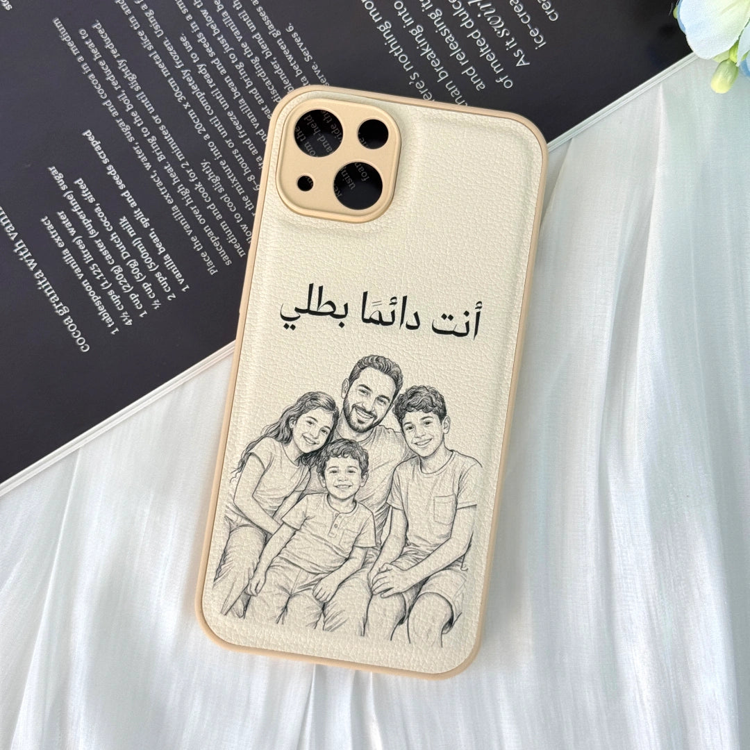 Custom Heartfelt Line Art Photo & Message For Dad – Personalized Phone Case