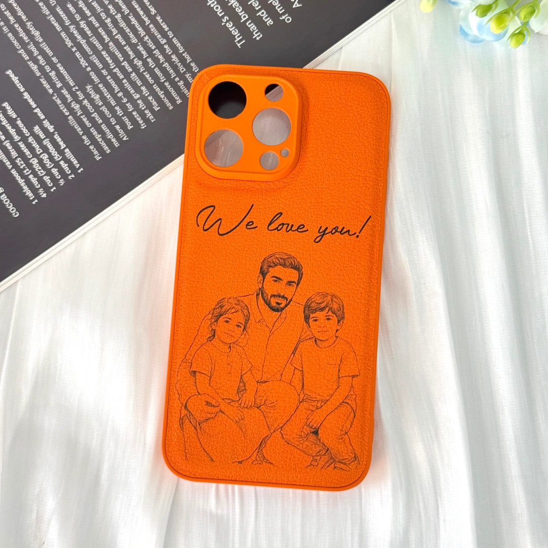 Custom Heartfelt Line Art Photo & Message For Dad – Personalized Phone Case