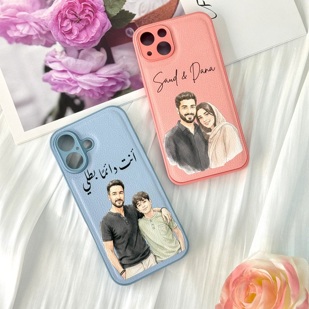Custom Funny Watercolor Portrait & Text – Personalized Phone Case