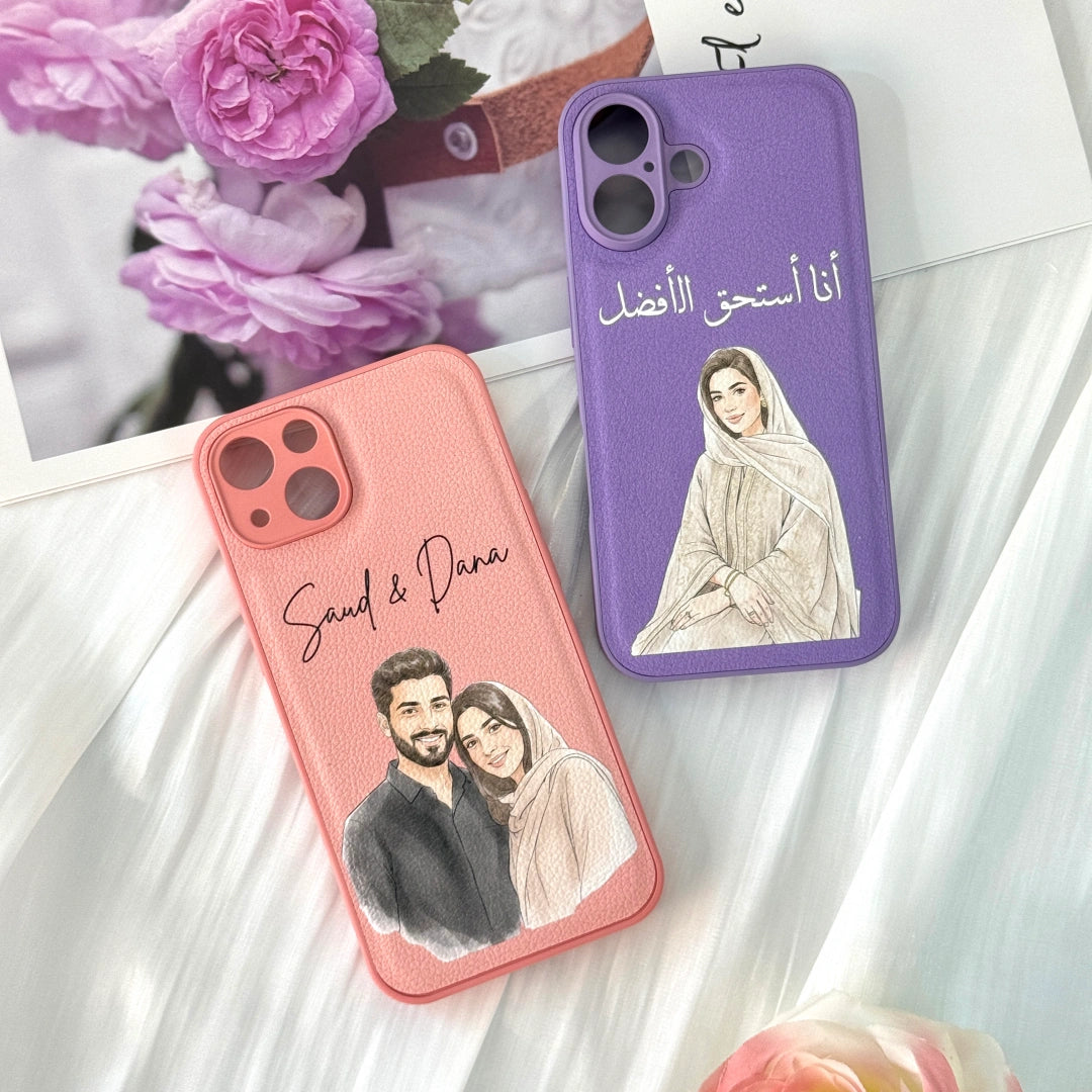 Custom Funny Watercolor Portrait & Text – Personalized Phone Case
