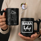Custom Photo Line Art  For Dad– Personalized Wrench-Shaped Mug