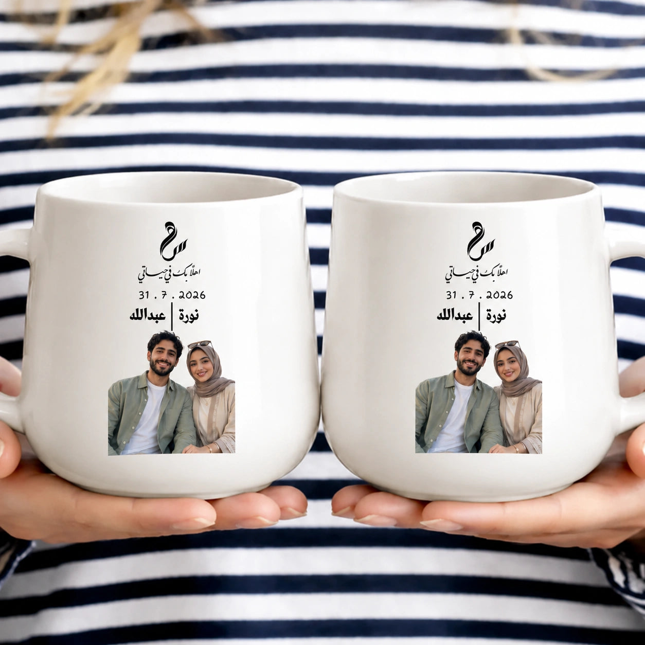 Custom Photo, Names And Date For Couples – Personalized Tapered Mug