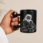 Custom Photo Line Art And Date For Dad– Personalized Wrench-Shaped Mug