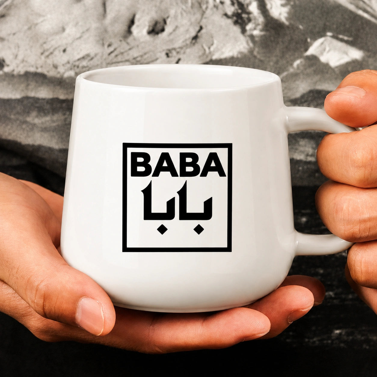 Custom Photo Line Art For Dad–Personalized Tapered Mug
