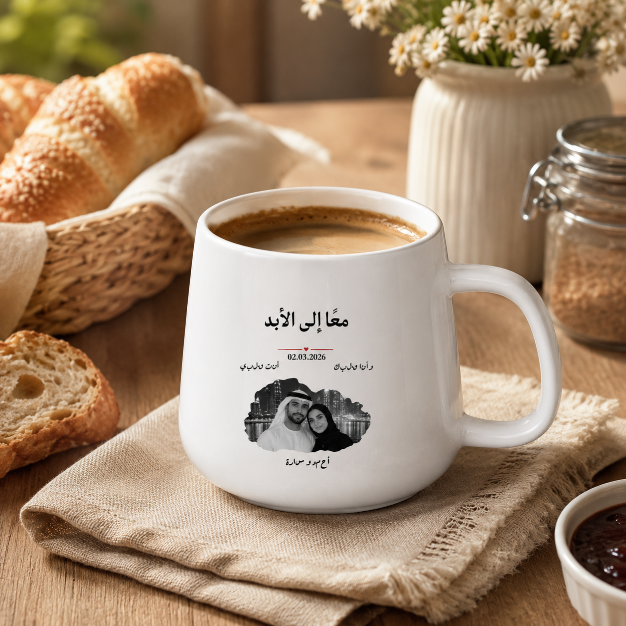 Custom Photo, Names And Date  For Couple – Personalized Tapered Mug
