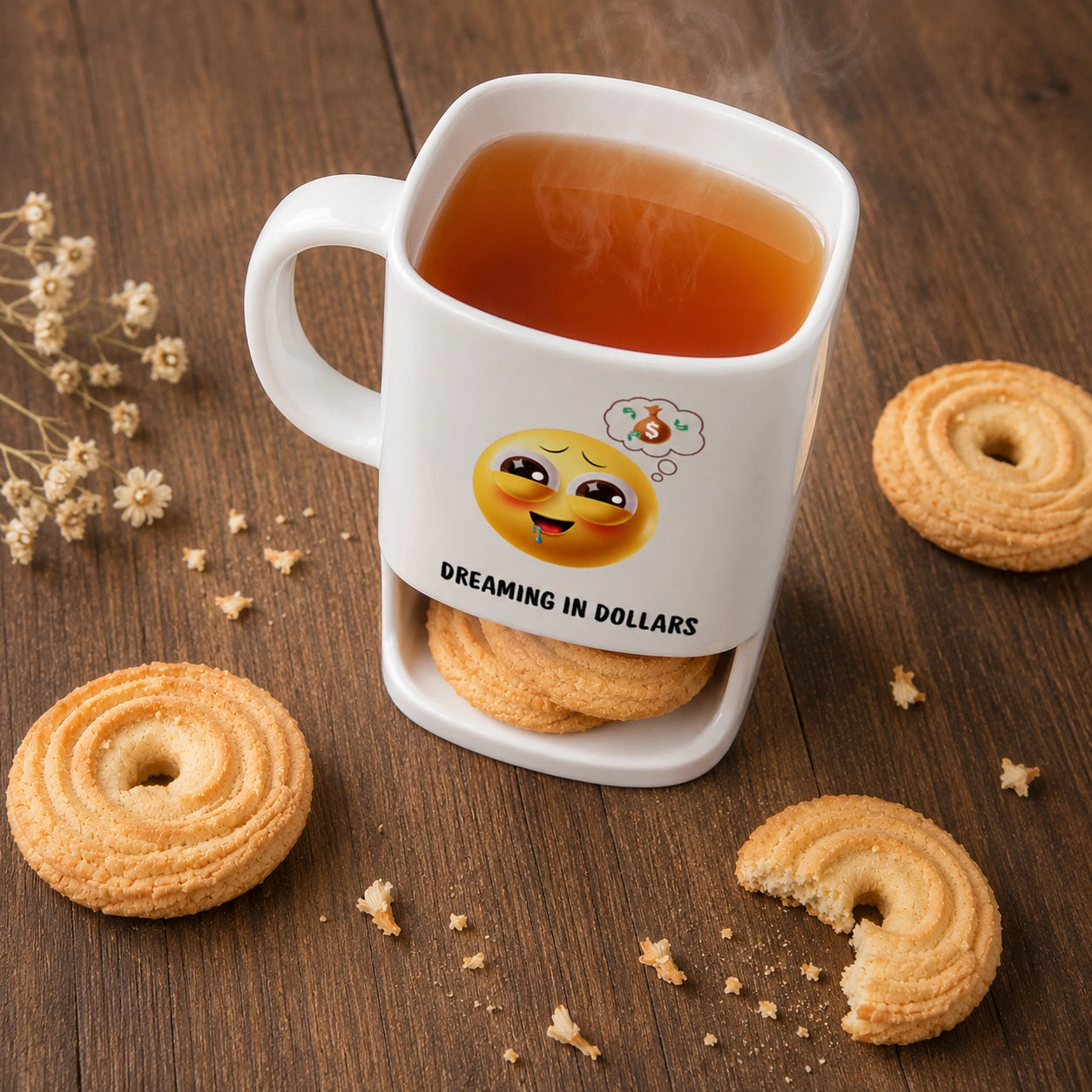 Custom Funny Emoji Expression And Text – Personalized Cookie Mug