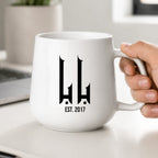 Custom Photo Line Art And Text For Dad–Personalized Tapered Mug