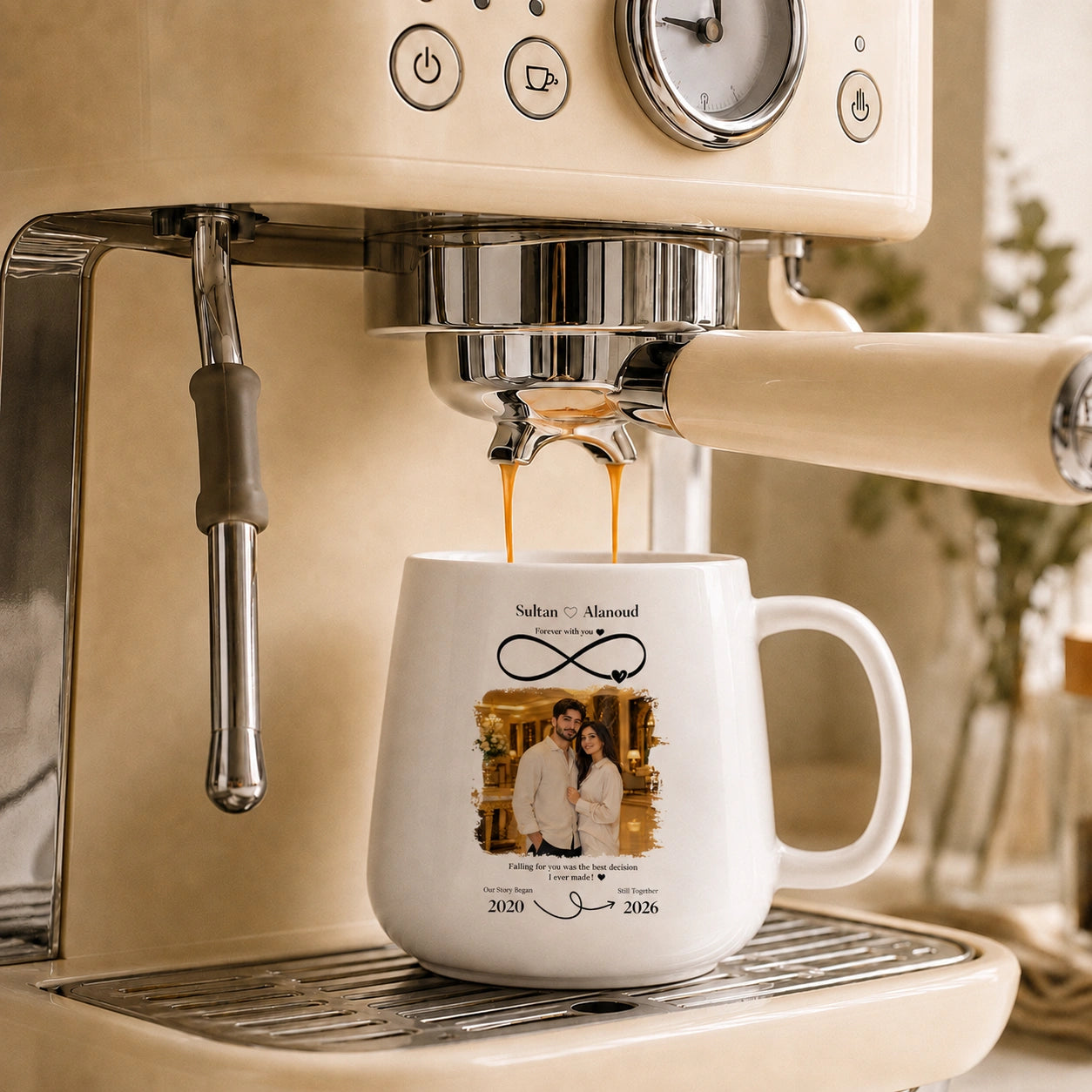 Custom Photo, Names And Date For Couples – Personalized Tapered Mug