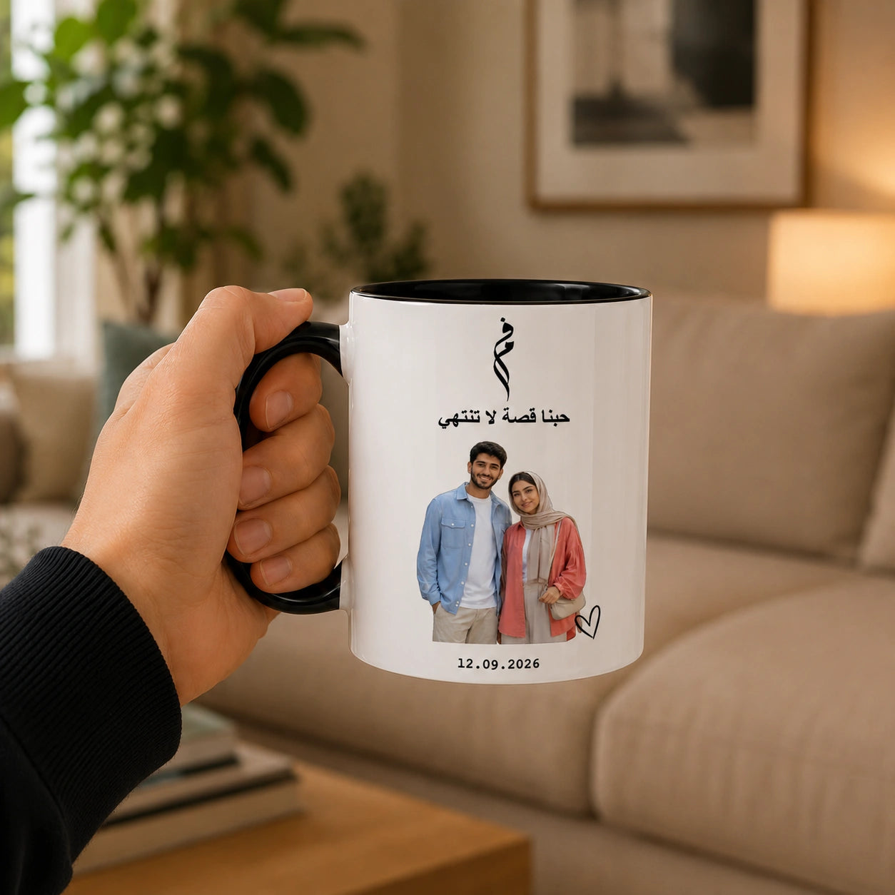 Custom Photo,Name And Calendar Date For Couple – Personalized Mug