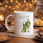 كوب مخصص للأزواج المسلمين (أسماء مخصصة وذكرى زواج) - كوب شخصي