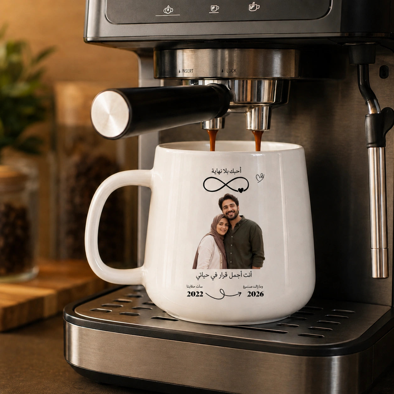 Custom Photo, Names And Date For Couples – Personalized Tapered Mug