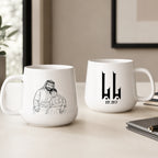 Custom Photo Line Art And Text For Dad–Personalized Tapered Mug