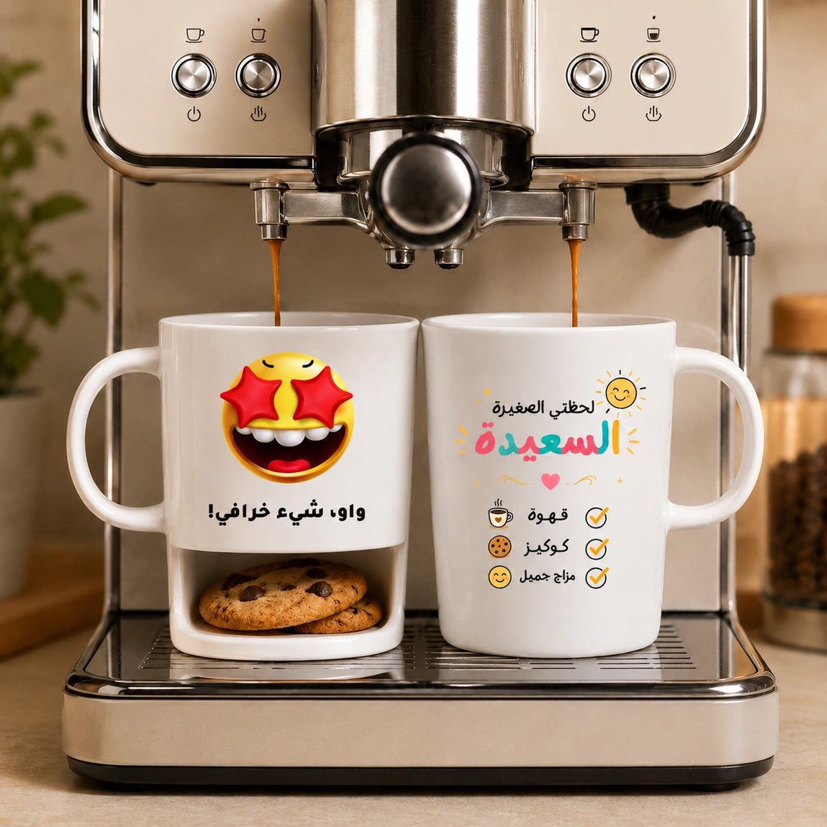 قدح بتصميم تعبيري وإيموجي مخصص مضحك ونص – قابل للتخصيص