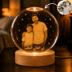 Custom Photo & Blessing for Dad or Husband, Father’s Day Gift - Personalized Crystal Ball Night Light
