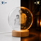 Custom Photo & Blessing for Dad or Husband, Father’s Day Gift - Personalized Crystal Ball Night Light