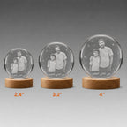 Custom Photo & Blessing for Dad or Husband, Father’s Day Gift - Personalized Crystal Ball Night Light