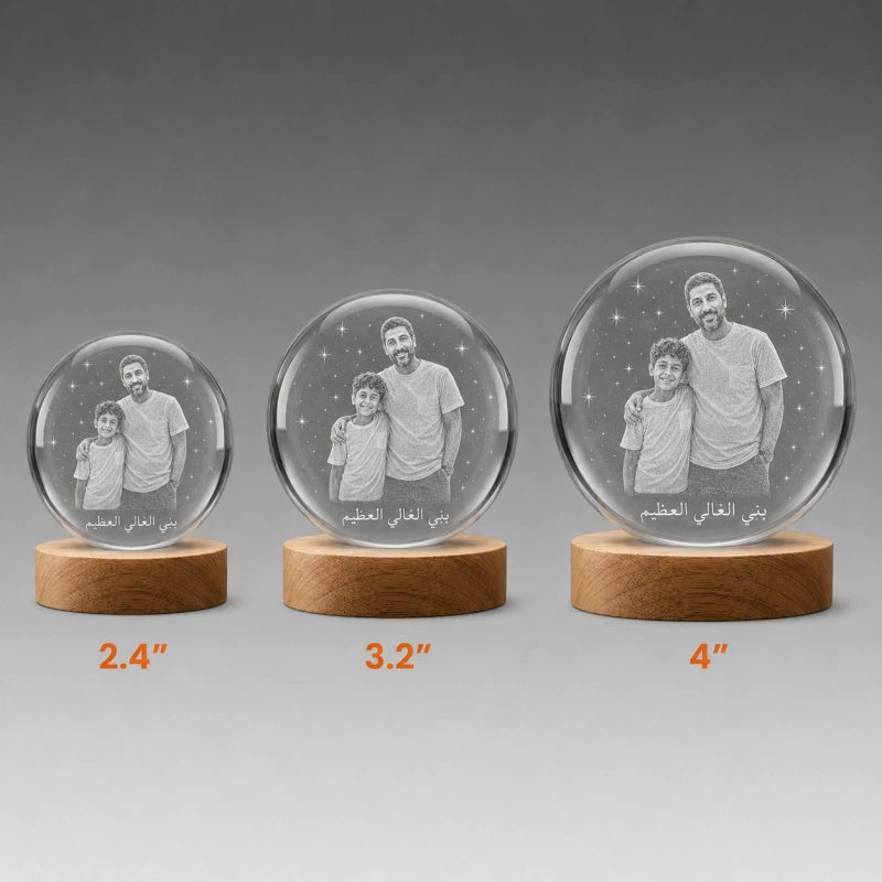 Custom Photo & Blessing for Dad or Husband, Father’s Day Gift - Personalized Crystal Ball Night Light