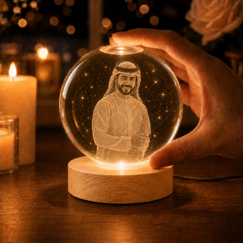 Custom Photo For Your Special Someone Gift- Personalized Crystal Ball Night Light