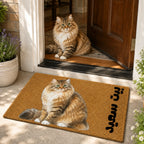 Custom Watercolor Pet Portrait & Text Doormat - Personalized Non-Slip Square Doormat