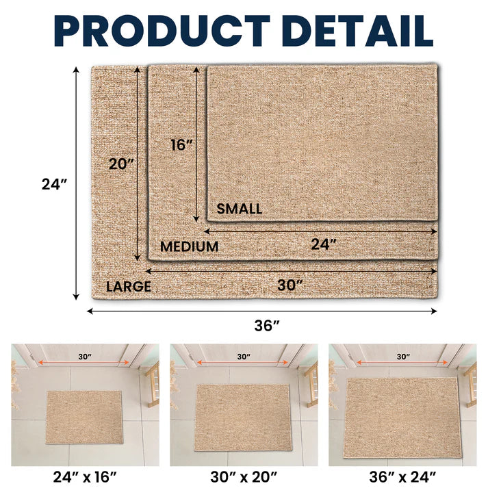 Custom Watercolor Pet Portrait & Text Doormat - Personalized Non-Slip Square Doormat