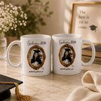 Custom Vintage Photo and Name Graduation Gift - Personalized Mug