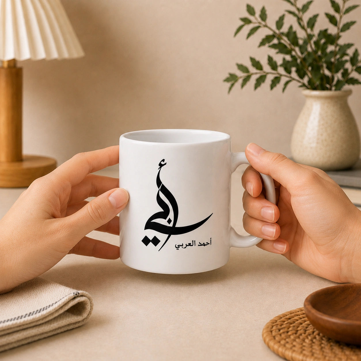 Custom Photo Line Art And Name For Dad–Personalized Mug