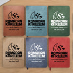 دفتر رمضاني حديث بخط عربي وإنجليزي (مع اسم مخصص) - دفتر جلدي شخصي