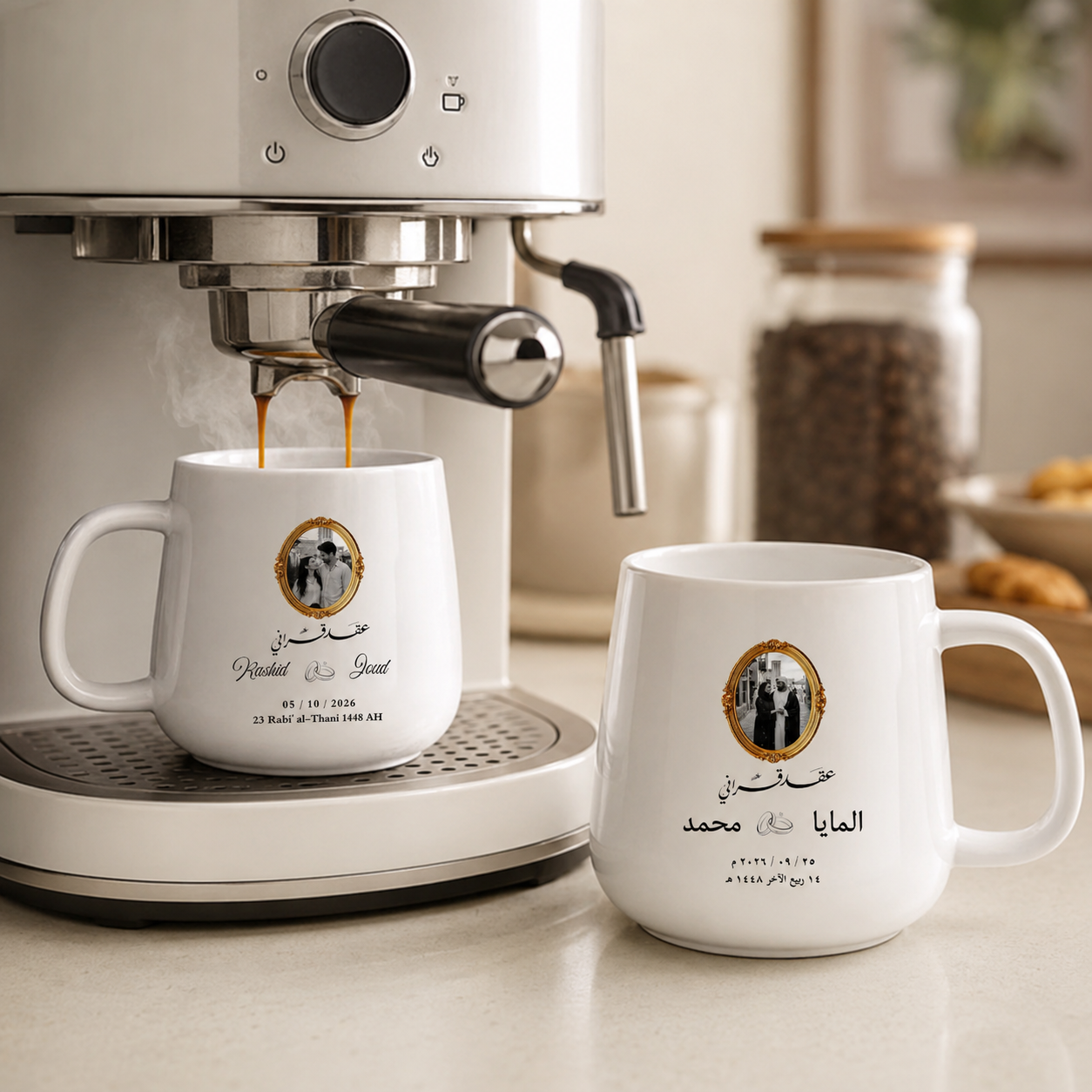 Custom Photo, Names And Date For Couple – Personalized Tapered Mug