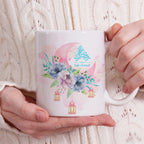 كوب رمضان كريم مزين برسومات زهور مائية (مع إمكانية إضافة اسم) - كوب شخصي