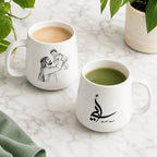 Custom Photo Line Art And Name For Dad–Personalized Tapered Mug