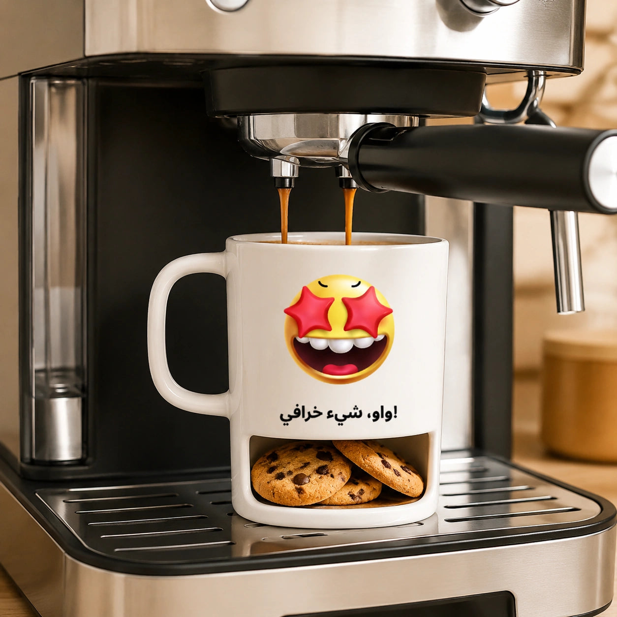 Custom Funny Emoji Expression And Text – Personalized Cookie Mug