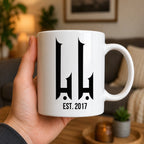 Custom Photo Line Art And Text For Dad–Personalized Mug