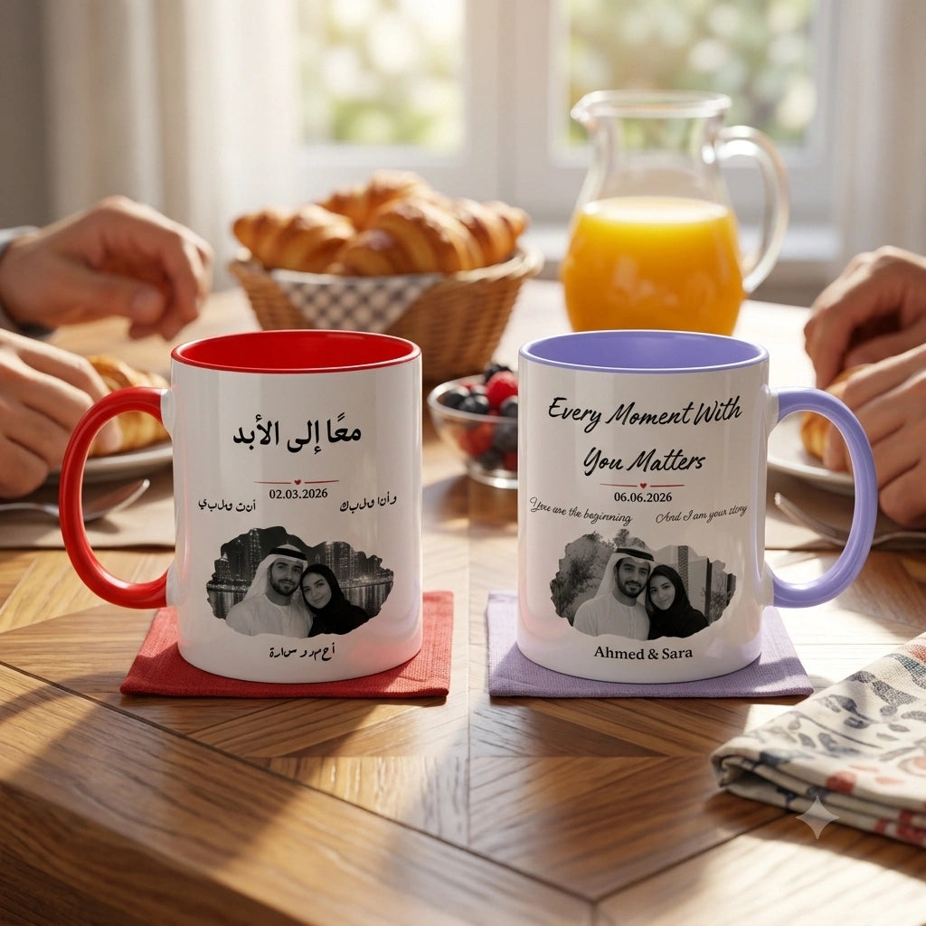 Custom Photo, Name, Date And Blessing Message For Couple – Personalized Mug