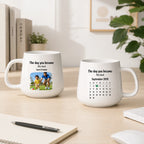 Custom Photo, Name And Calendar For Dad – Personalized Tapered Mug