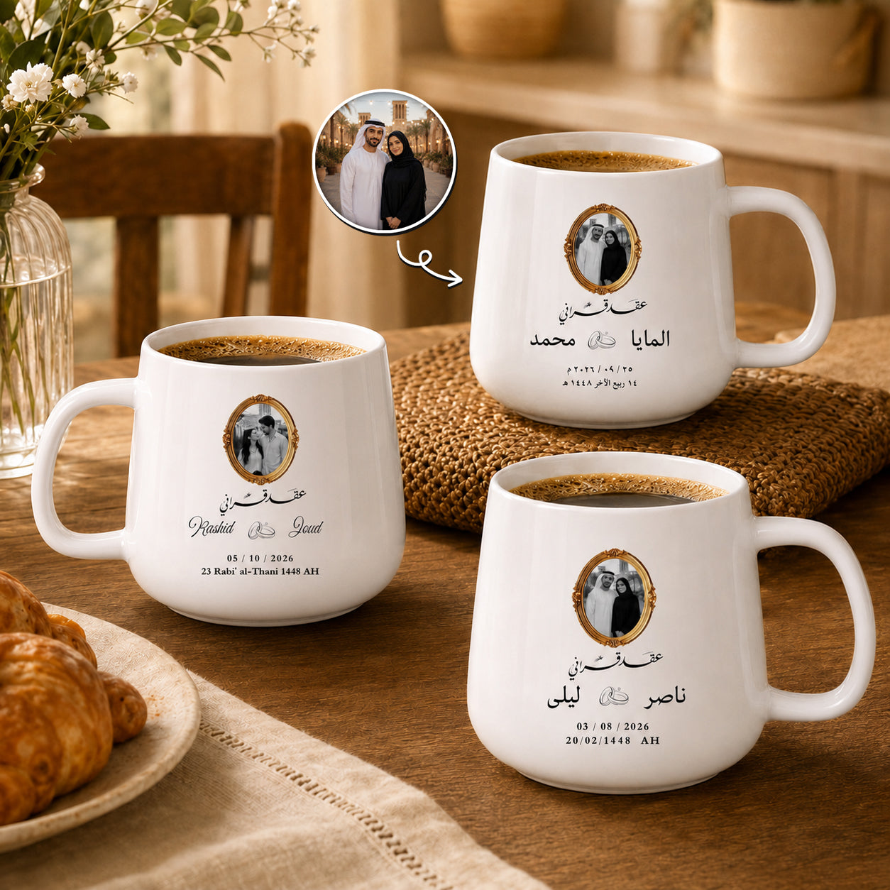 Custom Photo, Names And Date For Couple – Personalized Tapered Mug