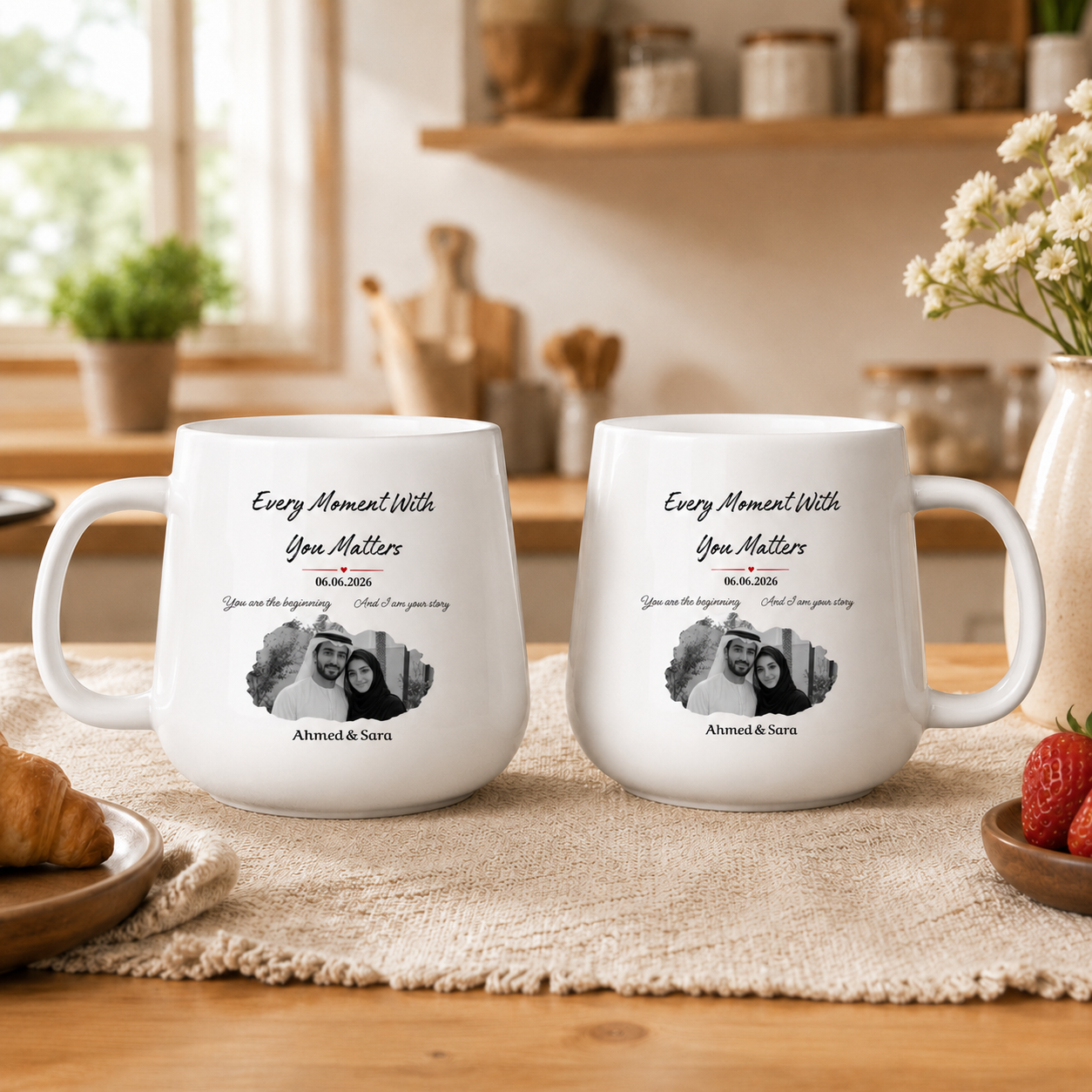 Custom Photo, Names And Date  For Couple – Personalized Tapered Mug