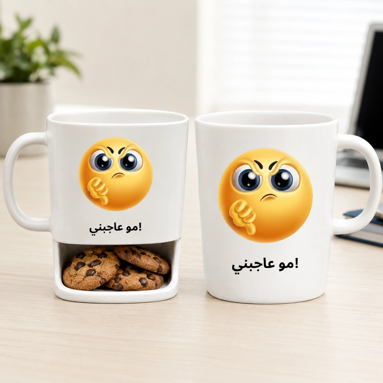 Custom Funny Emoji Expression And Text – Personalized Cookie Mug
