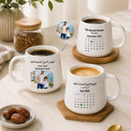 Custom Photo, Name And Calendar For Dad – Personalized Tapered Mug