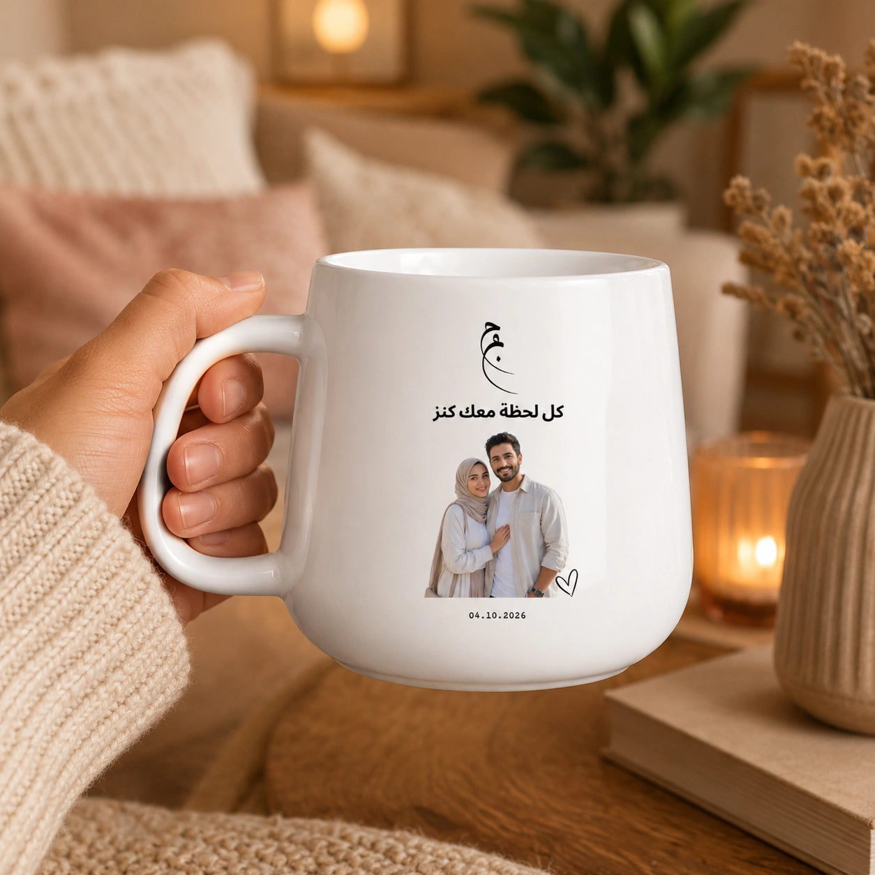 Custom Photo, Names And Date For Couples – Personalized Tapered Mug