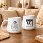 Custom Photo Line Art For Dad–Personalized Tapered Mug