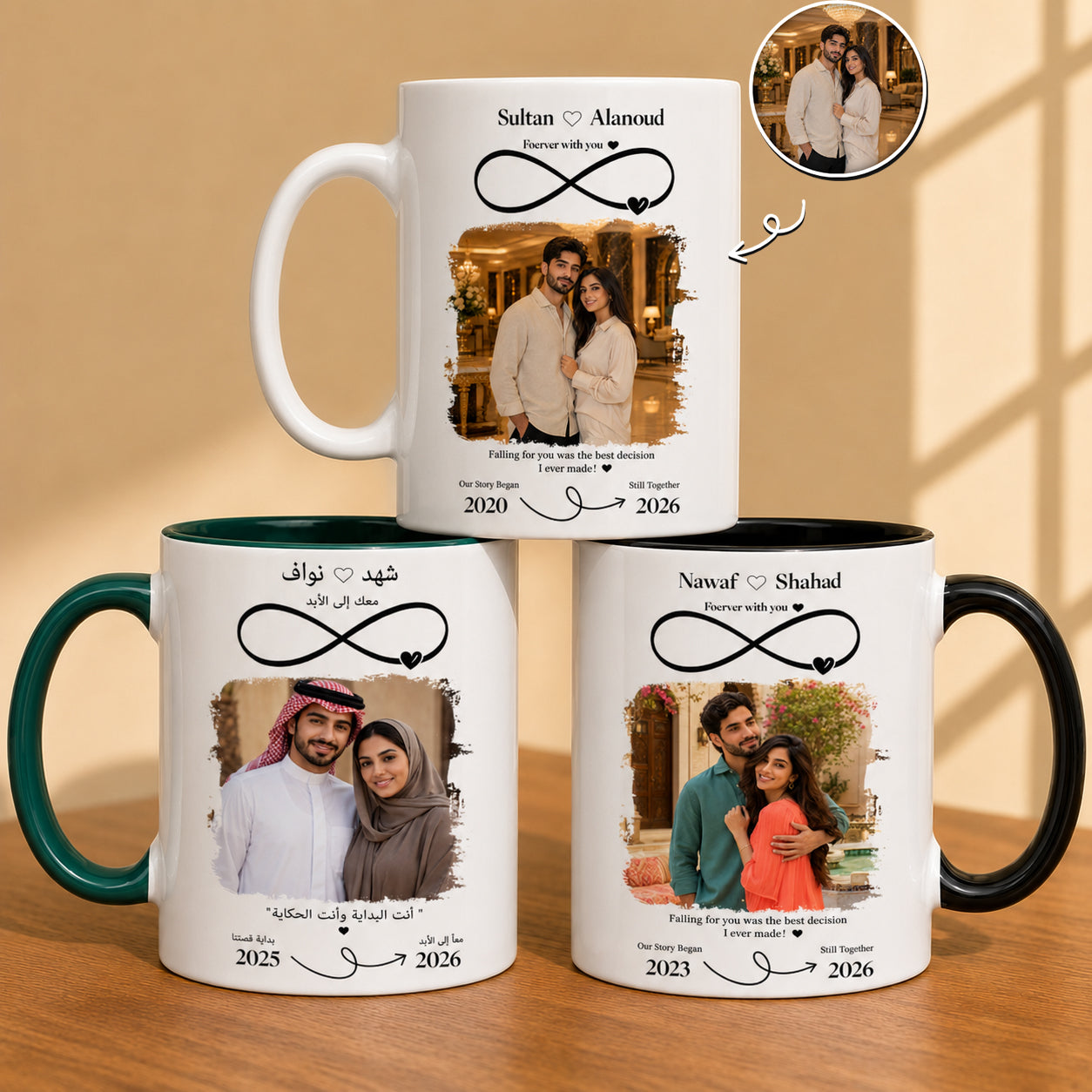 Custom Photo,Name And Date For Couple – Personalized Mug