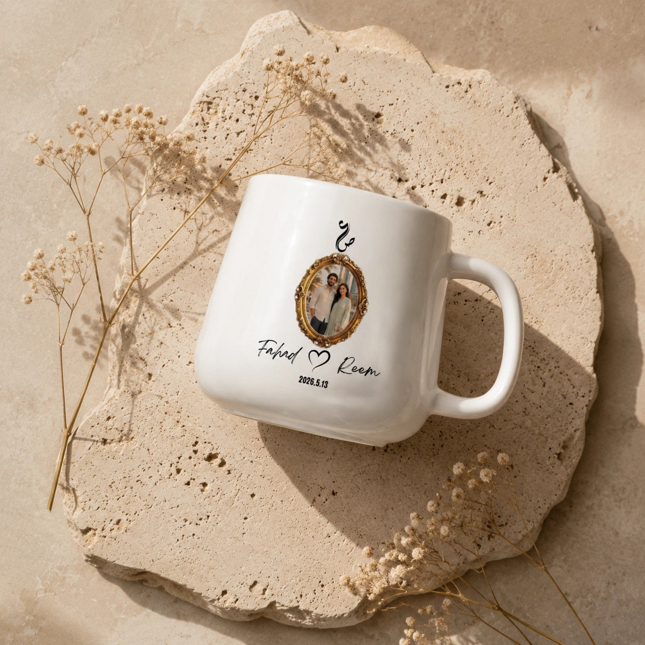 Custom Photo, Names And Date For Couple – Personalized Tapered Mug