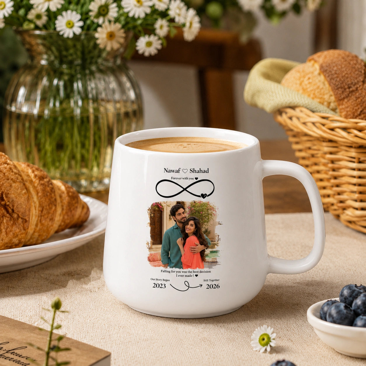Custom Photo, Names And Date For Couples – Personalized Tapered Mug